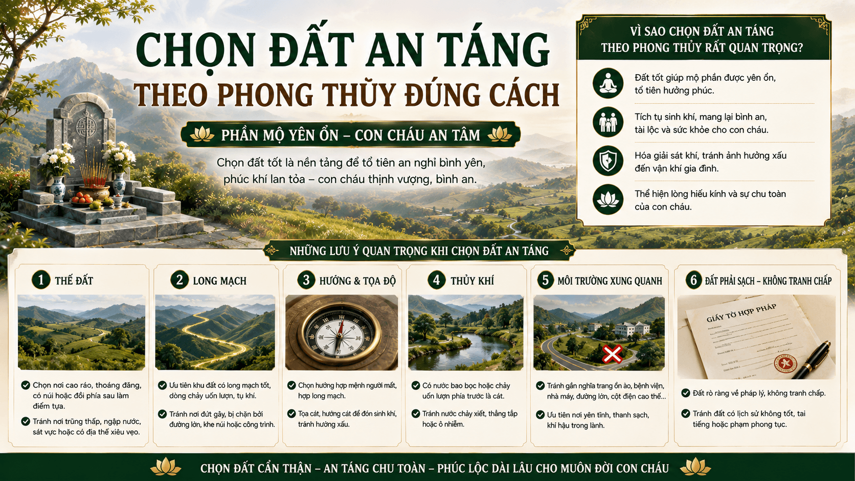 Chọn Đất An Táng Theo Phong Thủy: Những Điều Cần Lưu Ý