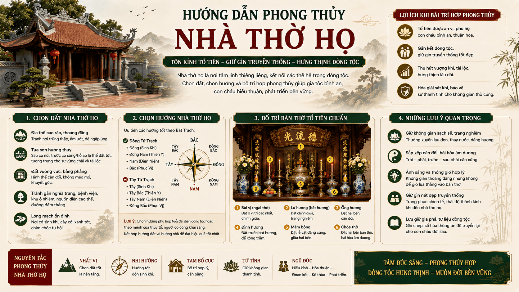 Phong Thủy Nhà Thờ Họ: Nguyên Tắc Xây Dựng Và Bố Trí Chuẩn
